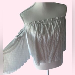 SHEIN White Asymmetrical Ruched Sleeveless Blouse